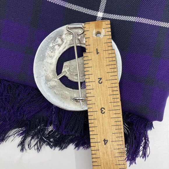 Melville Kilts Purple Fly Plaid Tartan & Brooch Set Scottish Celtic - Picture 6 of 7